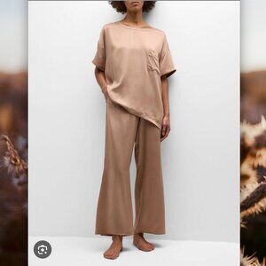 Lunya Washable Silk Tee+Pant Pajama Set Size S